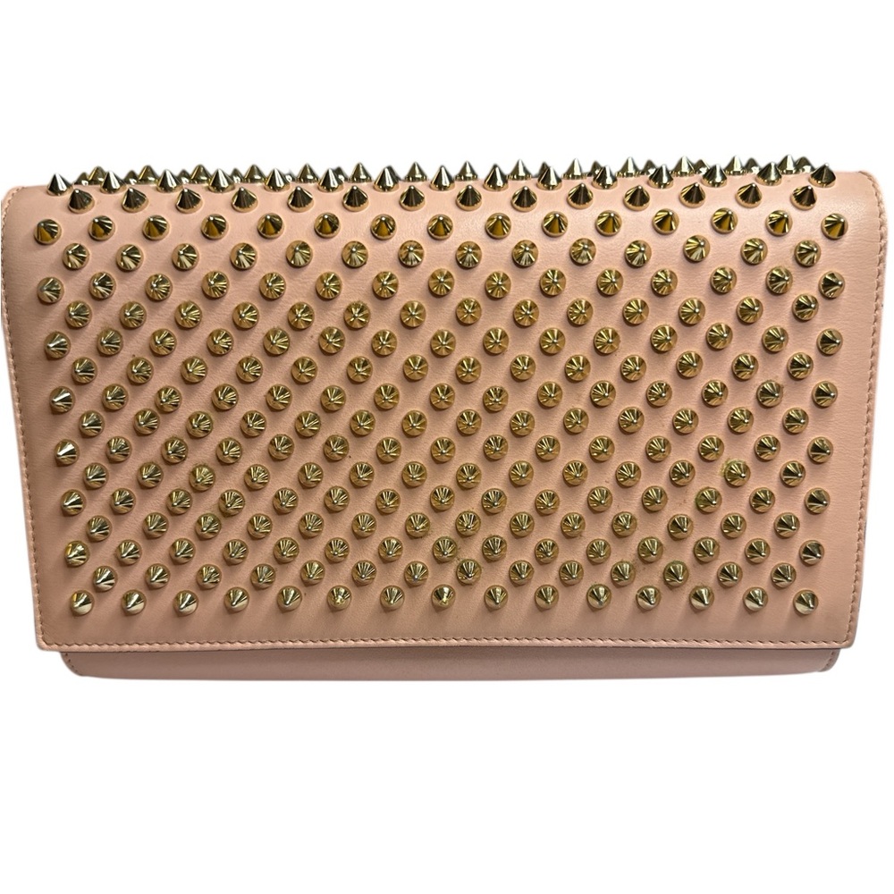Christian Louboutin EUC Studded Pink Clutch